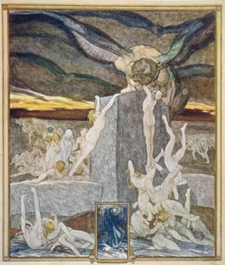 ダンテの「神の喜劇」、インフェルノ、Canto XIX、1921年のイラスト